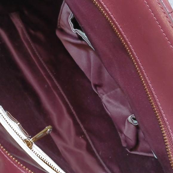 Henri Bendel 712 Zip Tote Laptop Bag  Burgundy - Picture 12 of 17